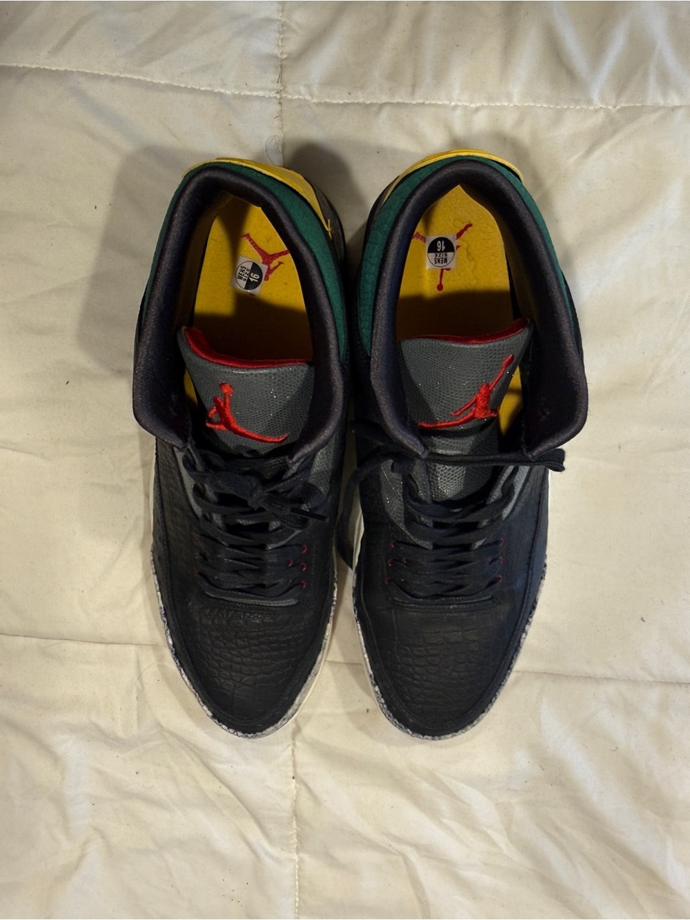 Jordan Men’s Black, Red & Yellow Low-Top Athletic Sneakers